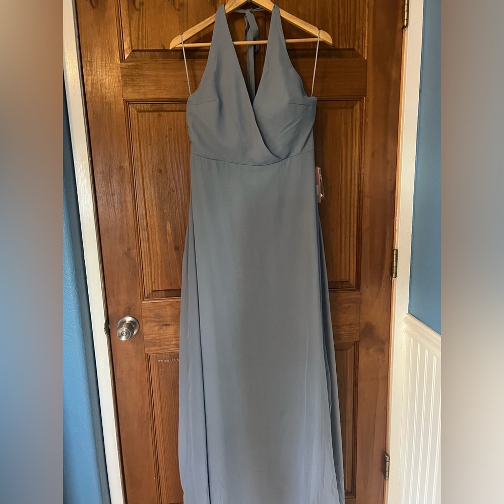 Dusty blue birdy grey dress with tags on